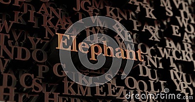 Elephant - Wooden 3D rendered letters/message Stock Photo