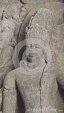 Elephanta Caves: Ancient rock-cut caves near Mumbai Stock Photo