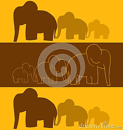 Elephants Vector Illustration