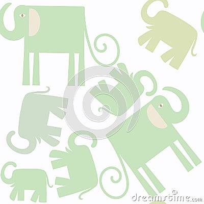 Elephants abstract nature seamless pattern. It is located in swatch menu, vector image. African animals pattern Vector Illustration