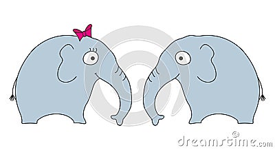 Elephants Vector Illustration