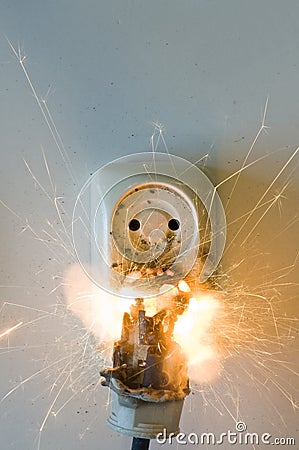 Eletrical fire Stock Photo
