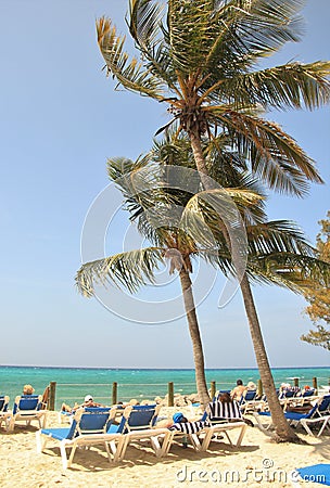 Eleuthera, Bahamas - 3/12/18 - Cruise ship passengers enjoying a fun day at the beach on Princess Cays Editorial Stock Photo