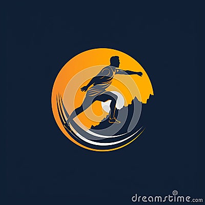 Elevate - Dynamic Logo Illustrating the Power and Height Attained through Sporting Equipment Stock Photo