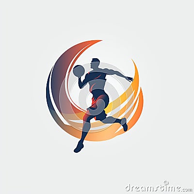 Elevate - Dynamic Logo Illustrating the Power and Height Attained through Sporting Equipment Stock Photo