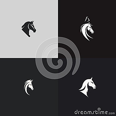 Graceful Equine Emblem - Simple Flat Horse Logo Design Vector Illustration