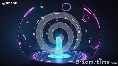 neon elegance: elevate your interface with virtual reality and dynamic data. generative ai Stock Photo