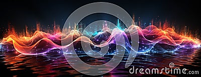 Colorful music rhythmic equalizer backgroundc Cartoon Illustration