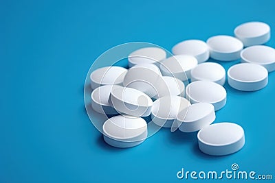 Medical Pills and Capsules Isolated on Colorful Background AI Generated Illustration Stock Photo