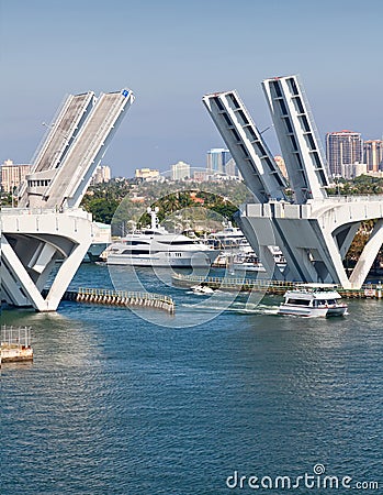 Elevated Bridge in Ft. Lauderdale Stock Photo