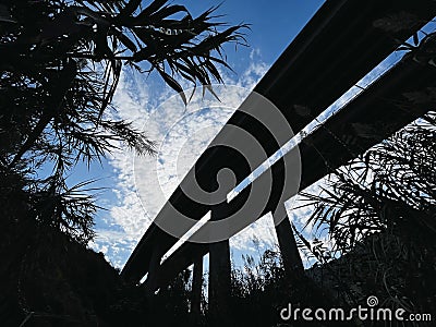 Elevated bridge of a motorway Stock Photo