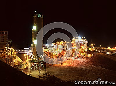 Elevated view of Gold Mine procesing plant Stock Photo