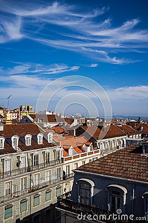 Elevated view of Lisbon Stock Photo