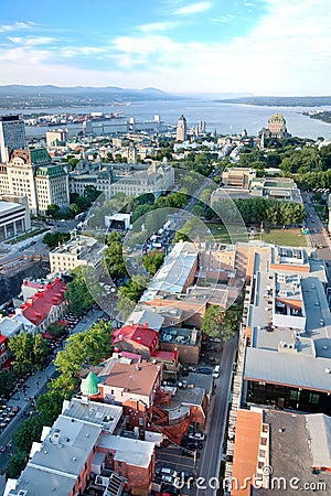 Elevated View of Quebec City, Canada Stock Photo