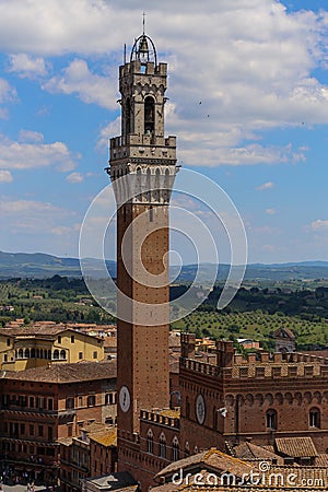 Siena Tower and the countryside in background Stock Photo