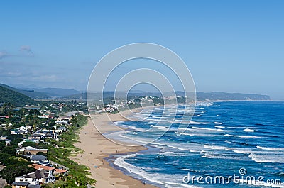 Elevated view of Wilderness Beach, Garden Route in South Africa Stock Photo