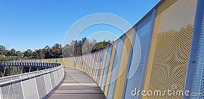 Elevated Walkway and Panels The Brick Pit Homebush Sydney Stock Photo