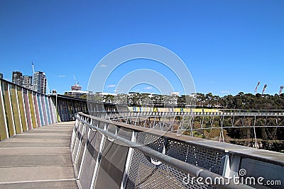 Elevated Walkway and Panels The Brick Pit Homebush Sydney Stock Photo