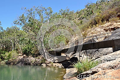 Elevated Walkway at Serpentine Falls Stock Photo