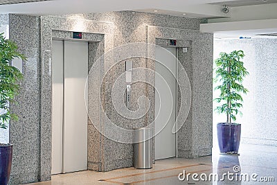 Elevator in business centre or in Hotel Stock Photo