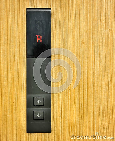 Elevator Button R Stock Photo