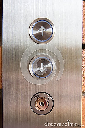 Elevator Button up and down direction Stock Photo