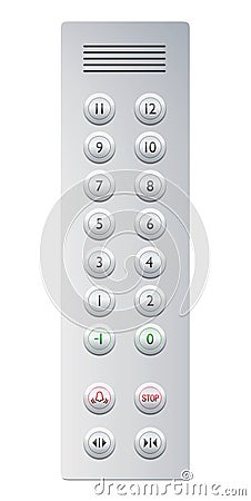 Elevator Buttons Control Panel Floors Up Down Vector Illustration