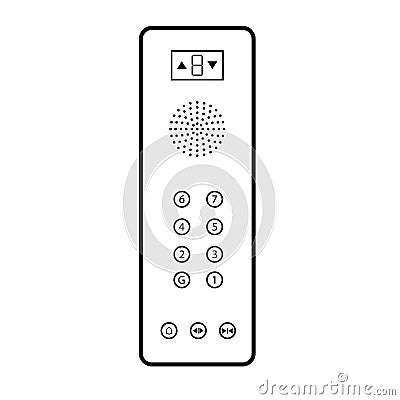 Elevator buttons panel outline Vector Illustration