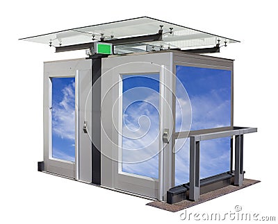 Elevator cabin for transportation of disabled people isolated Stock Photo