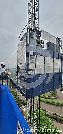 Elevator in construction knockdown Editorial Stock Photo