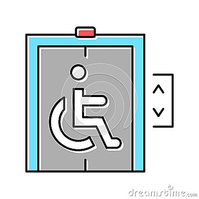 elevator for disabled color icon vector illustration Vector Illustration