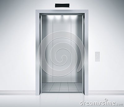 Elevator Doors Open Stock Photo