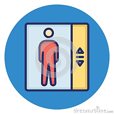 Elevator, elevator door Vector Icon which can easily edit Vector Illustration