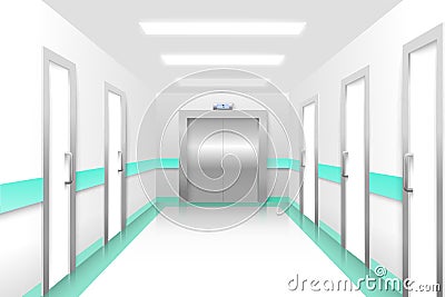 Elevator hall office interior realistic 3d vector Vector Illustration