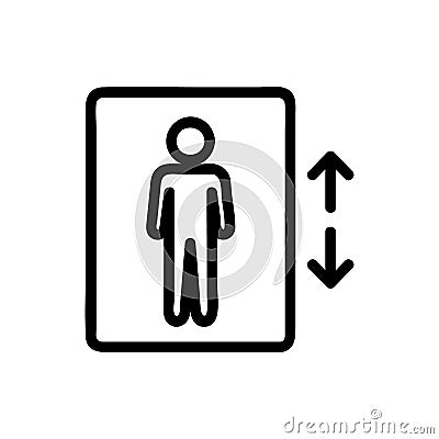 Elevator and human icon vector. Isolated contour symbol illustration Vector Illustration