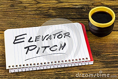 Elevator pitch investment sales presentation promotion deal coffee meeting Stock Photo