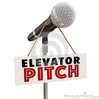 Elevator Pitch Microphone Proposal Persaude Investors Customers Stock Photo