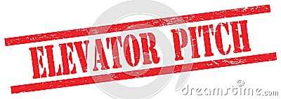 ELEVATOR PITCH text on red grungy rectangle stamp Stock Photo