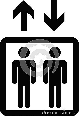 Elevator sign black icon Vector Illustration