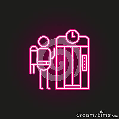 Elevator, Traveler neon style icon. Simple thin line, outline vector of travel icons for ui and ux, website or mobile application Stock Photo
