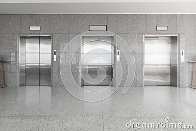 Elevators front door wall, lifts with closed Stock Photo