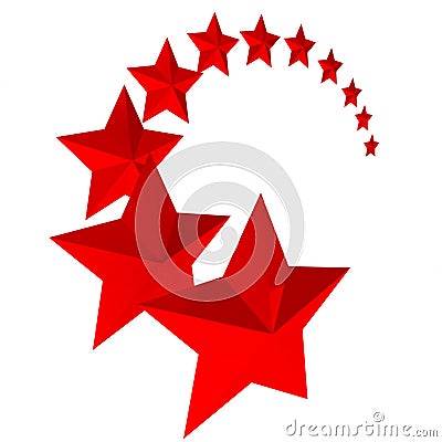 Eleven red stars on white background Stock Photo