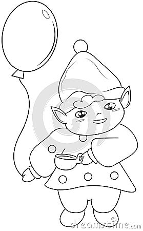 Elf coloring page Stock Photo