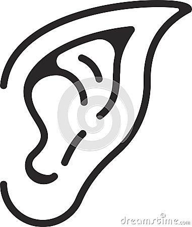 Elf Ear Icon. vector illustration Vector Illustration