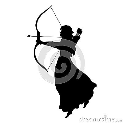 Elf silhouette ancient mythology fantasy Vector Illustration