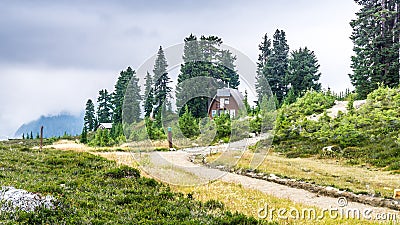 Elfin lake shelter Stock Photo