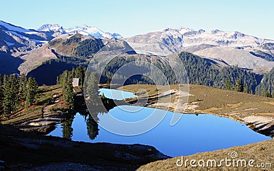 Elfin Lakes and Hut. Stock Photo