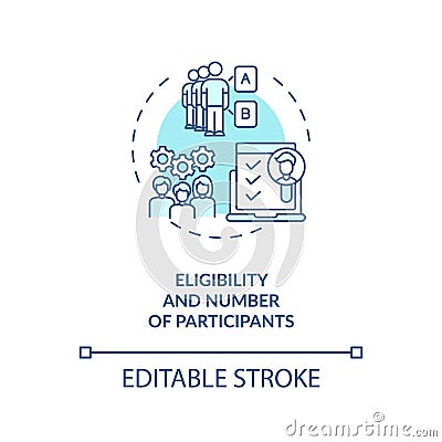 Eligibility and participants number concept icon Vector Illustration