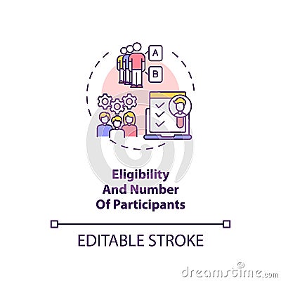 Eligibility and participants number concept icon Vector Illustration