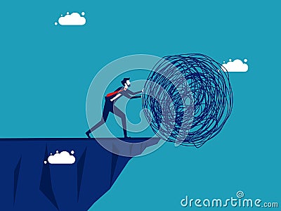 Eliminate chaos problems. Businessmen leave the chaos. business Vector Illustration